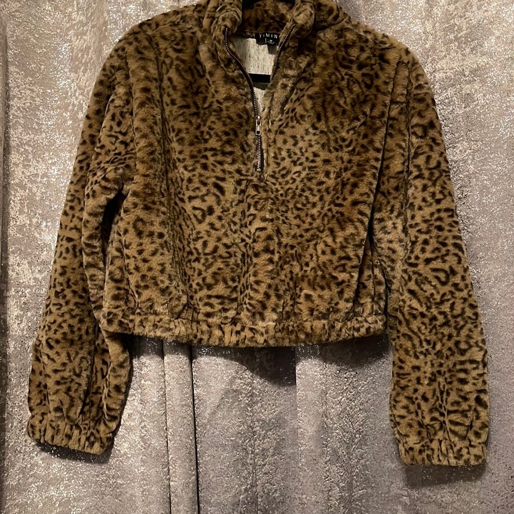 Half zip teddy pullover